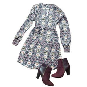 Loft Floral Shirt Dress Size XXS NWT